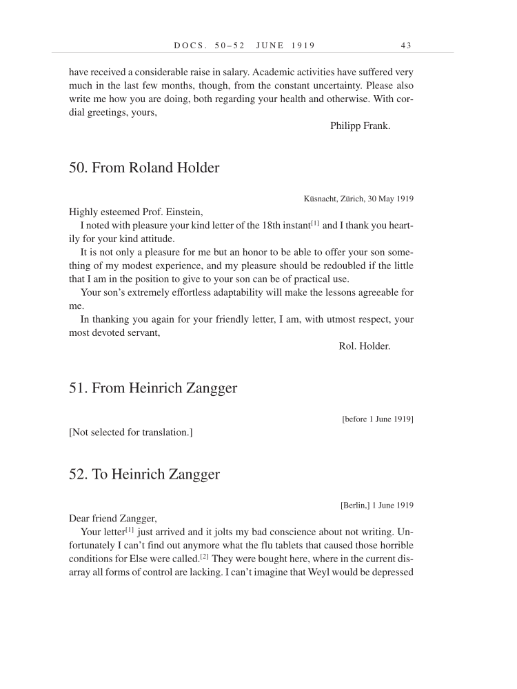 Volume 9: The Berlin Years: Correspondence, January 1919-April 1920 (English translation supplement) page 43