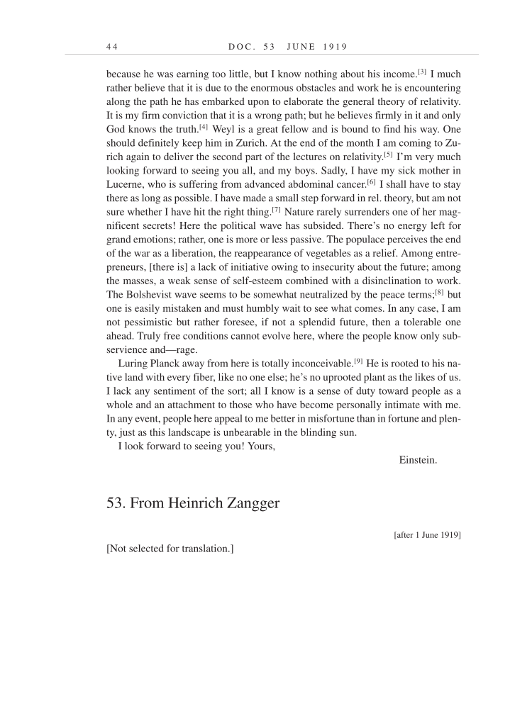 Volume 9: The Berlin Years: Correspondence, January 1919-April 1920 (English translation supplement) page 44
