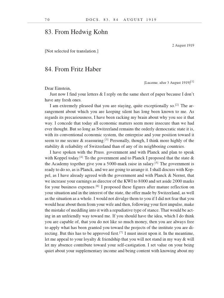 Volume 9: The Berlin Years: Correspondence, January 1919-April 1920 (English translation supplement) page 70