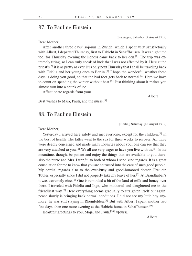Volume 9: The Berlin Years: Correspondence, January 1919-April 1920 (English translation supplement) page 72