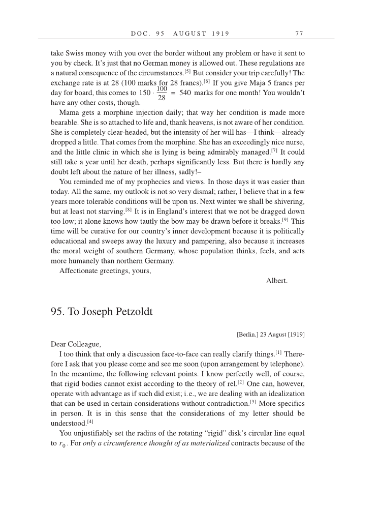 Volume 9: The Berlin Years: Correspondence, January 1919-April 1920 (English translation supplement) page 77