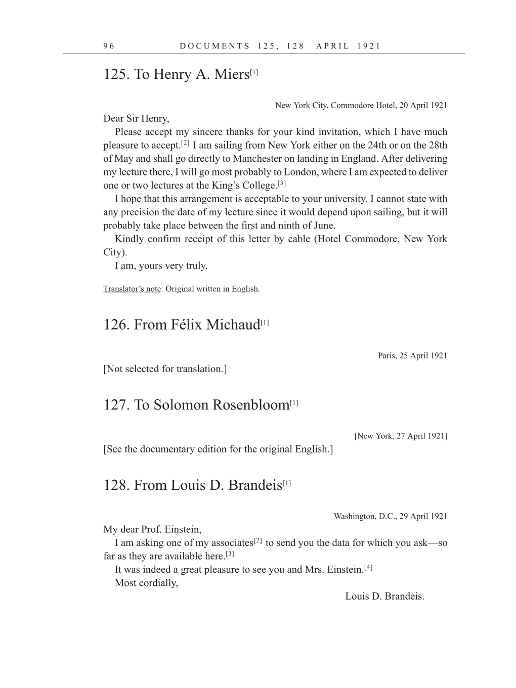 Volume 12: The Berlin Years: Correspondence, January-December 1921 (English translation supplement) page 96