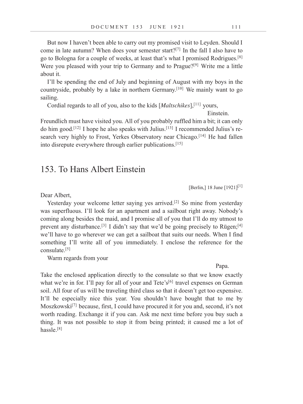 Volume 12: The Berlin Years: Correspondence, January-December 1921 (English translation supplement) page 111