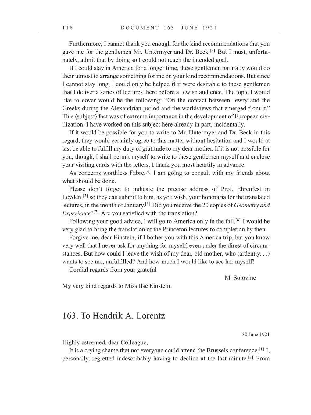 Volume 12: The Berlin Years: Correspondence, January-December 1921 (English translation supplement) page 118