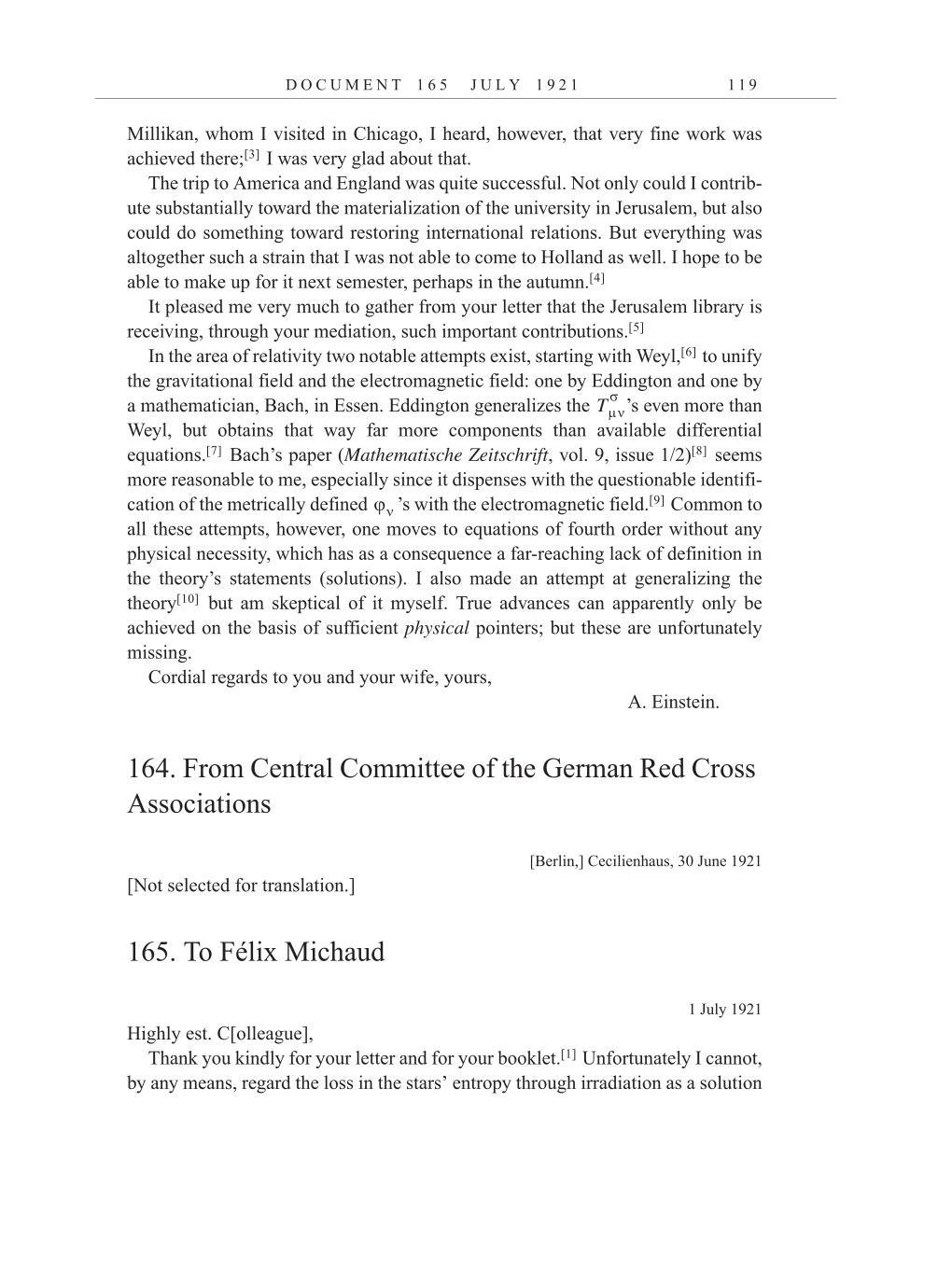 Volume 12: The Berlin Years: Correspondence, January-December 1921 (English translation supplement) page 119