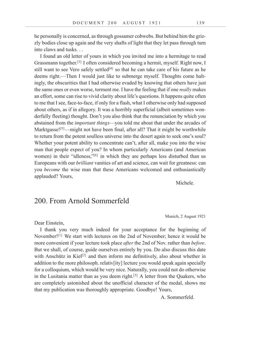 Volume 12: The Berlin Years: Correspondence, January-December 1921 (English translation supplement) page 139