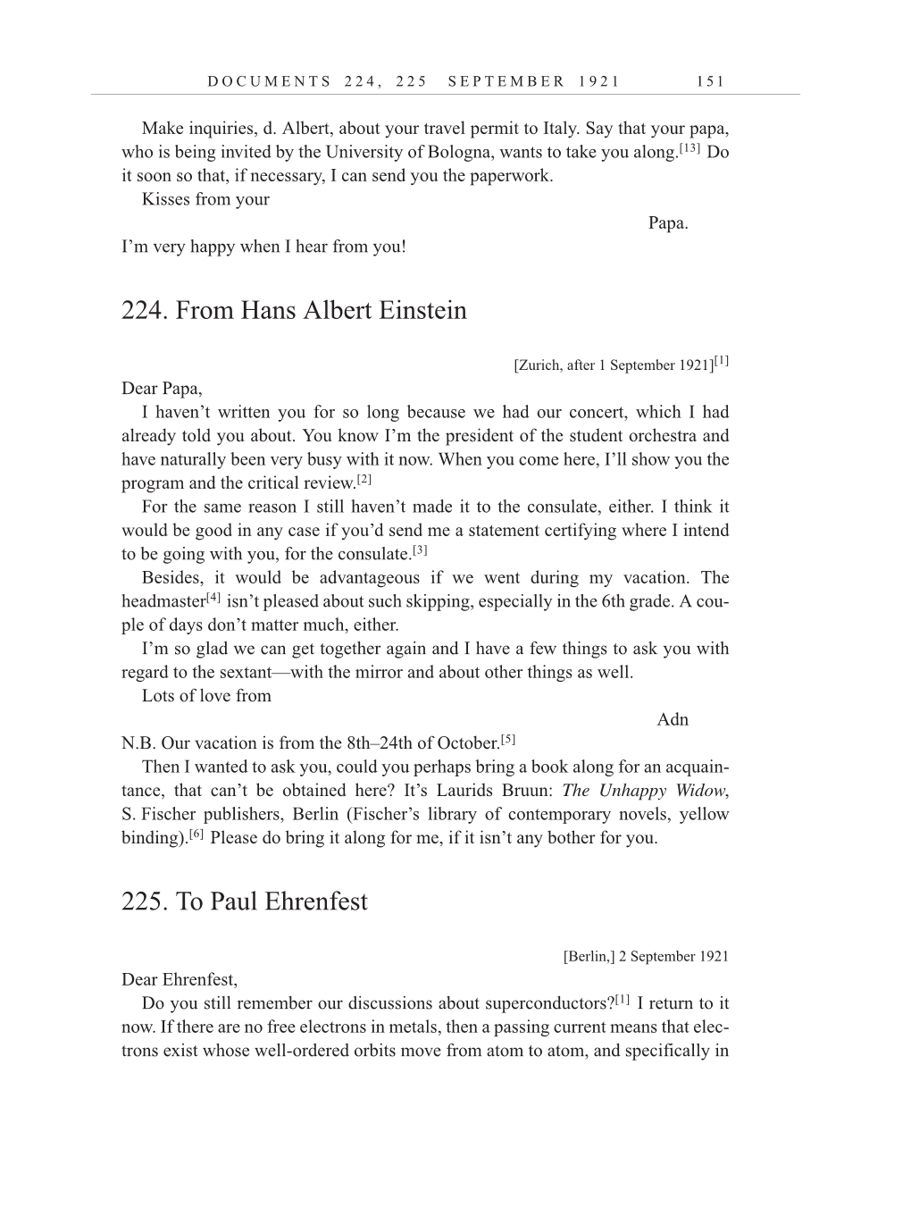 Volume 12: The Berlin Years: Correspondence, January-December 1921 (English translation supplement) page 151
