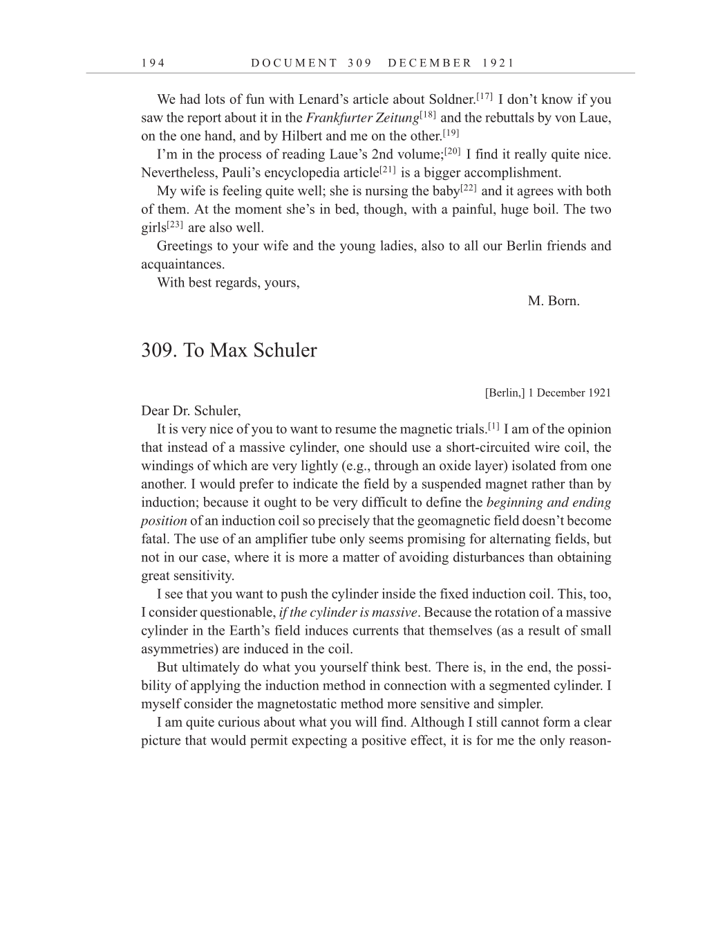 Volume 12: The Berlin Years: Correspondence, January-December 1921 (English translation supplement) page 194