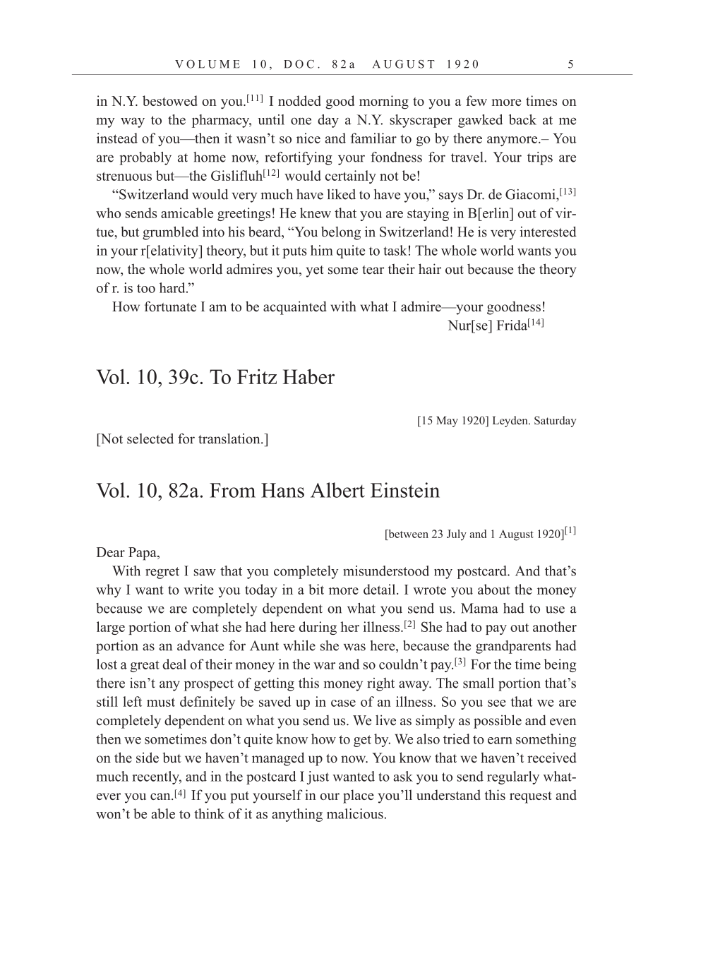 Volume 12: The Berlin Years: Correspondence, January-December 1921 (English translation supplement) page 5