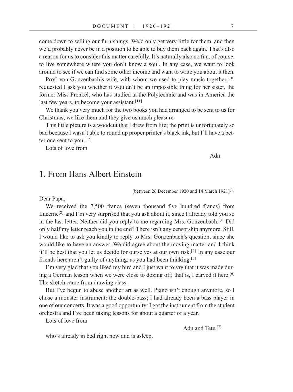Volume 12: The Berlin Years: Correspondence, January-December 1921 (English translation supplement) page 7