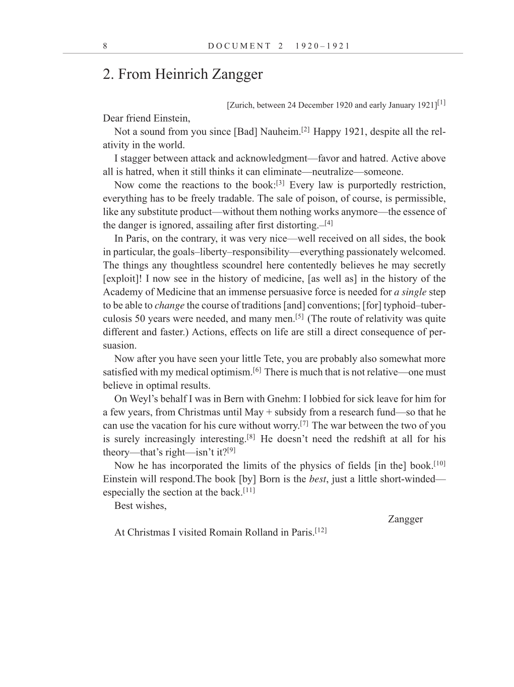 Volume 12: The Berlin Years: Correspondence, January-December 1921 (English translation supplement) page 8