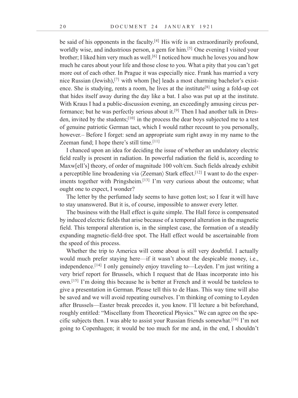 Volume 12: The Berlin Years: Correspondence, January-December 1921 (English translation supplement) page 20