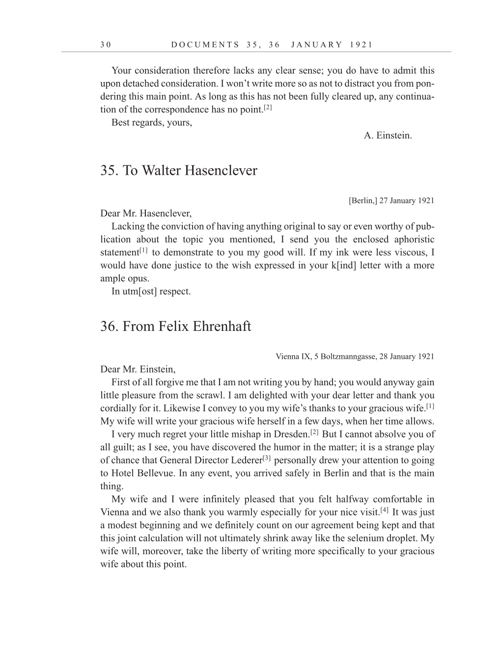 Volume 12: The Berlin Years: Correspondence, January-December 1921 (English translation supplement) page 30