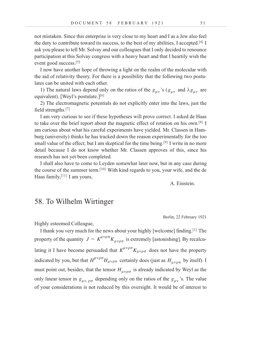 Volume 12: The Berlin Years: Correspondence, January-December 1921 (English translation supplement) page 51