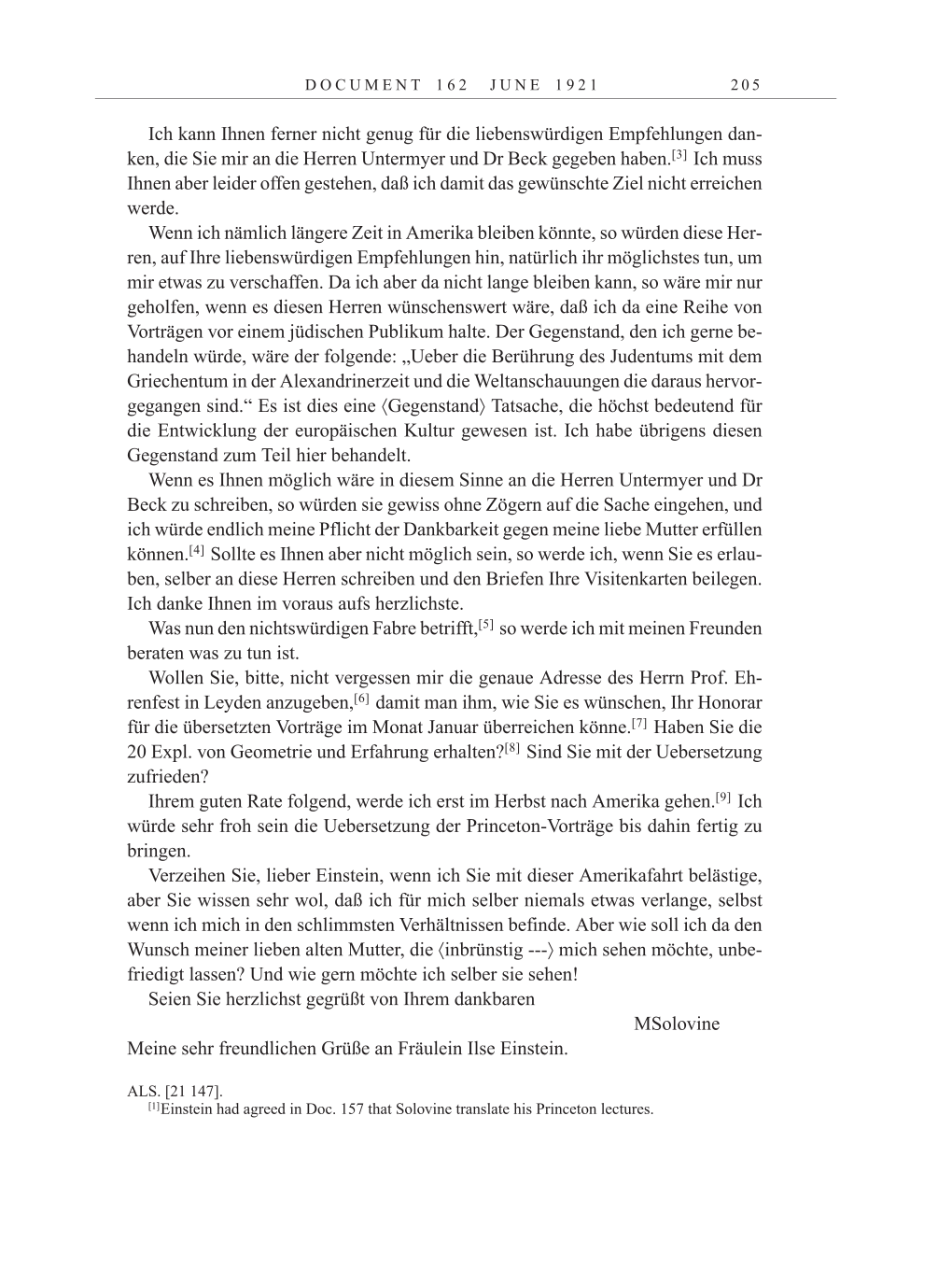 Volume 12: The Berlin Years: Correspondence January-December 1921 page 205