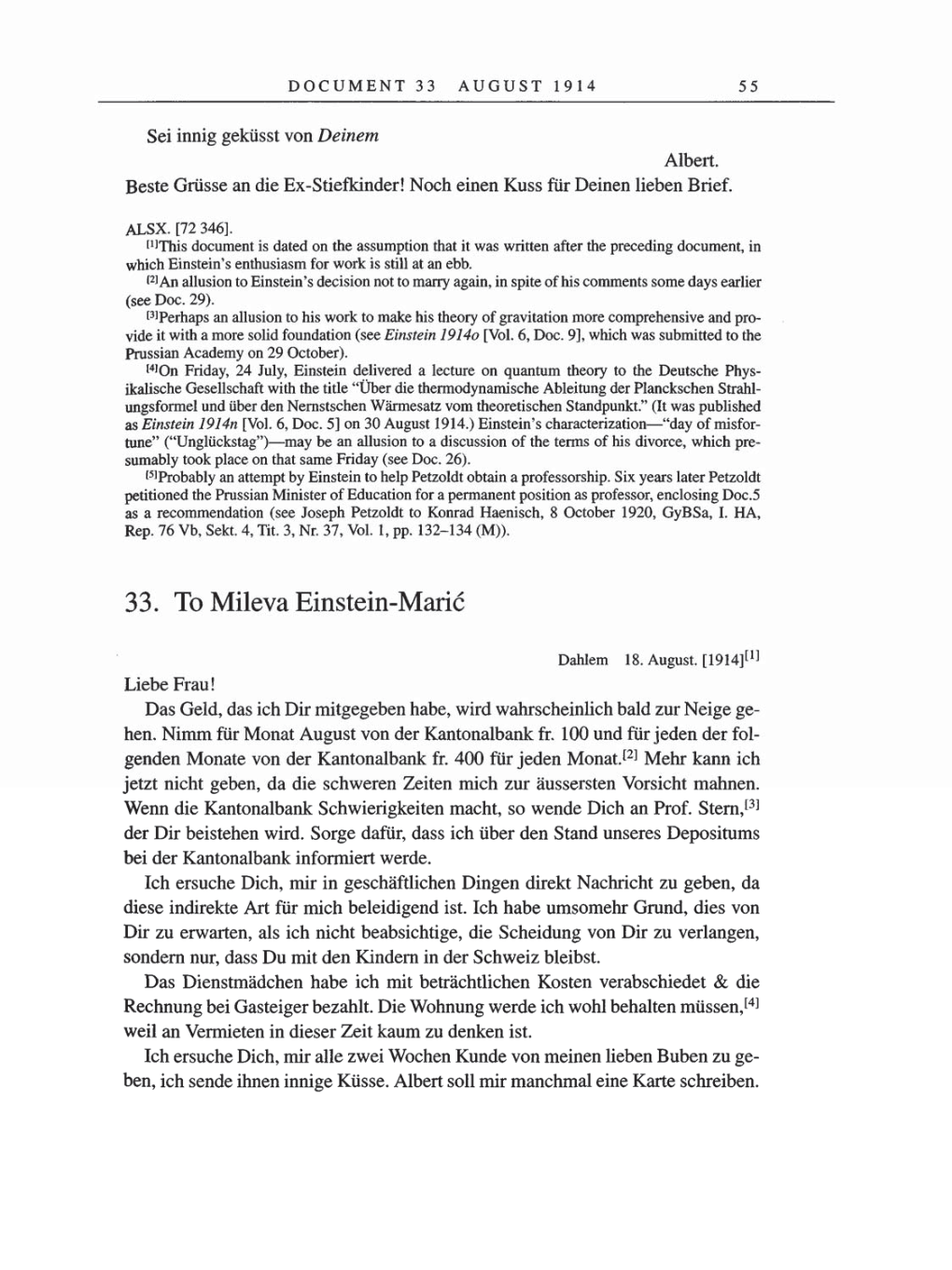 Volume 8, Part A: The Berlin Years: Correspondence 1914-1917 page 55