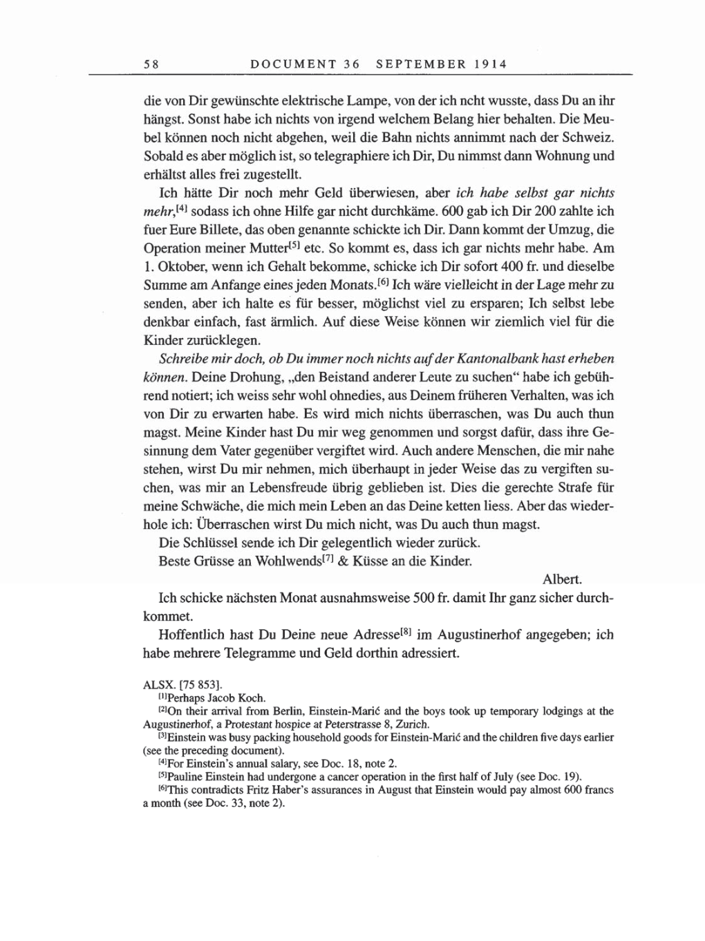 Volume 8, Part A: The Berlin Years: Correspondence 1914-1917 page 58