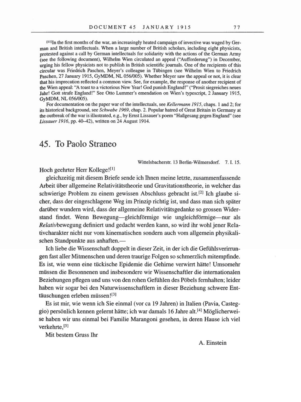 Volume 8, Part A: The Berlin Years: Correspondence 1914-1917 page 77