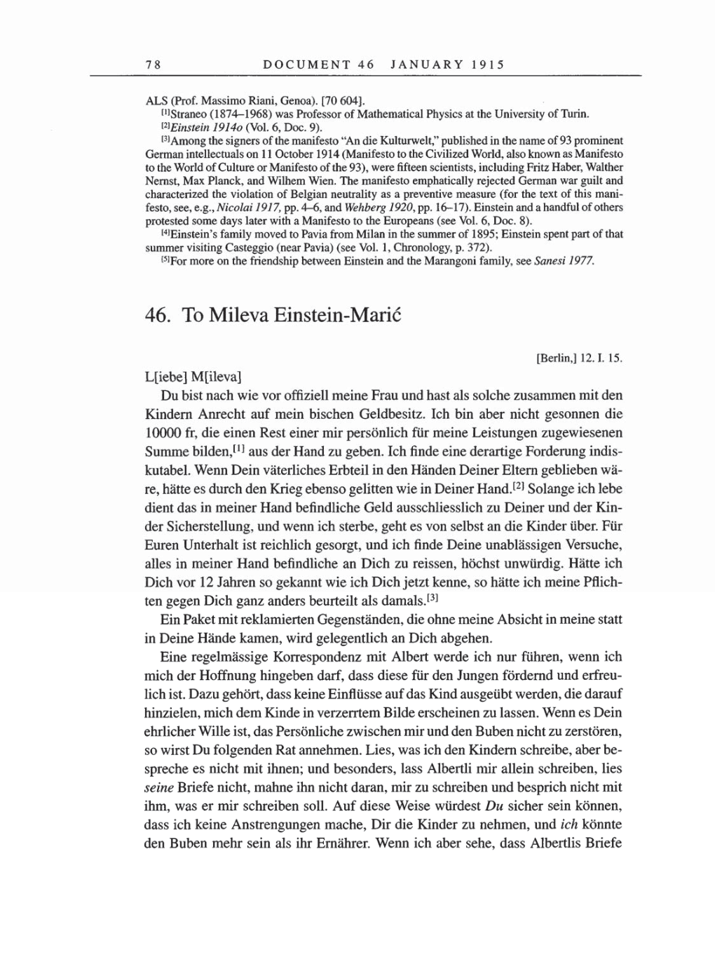 Volume 8, Part A: The Berlin Years: Correspondence 1914-1917 page 78