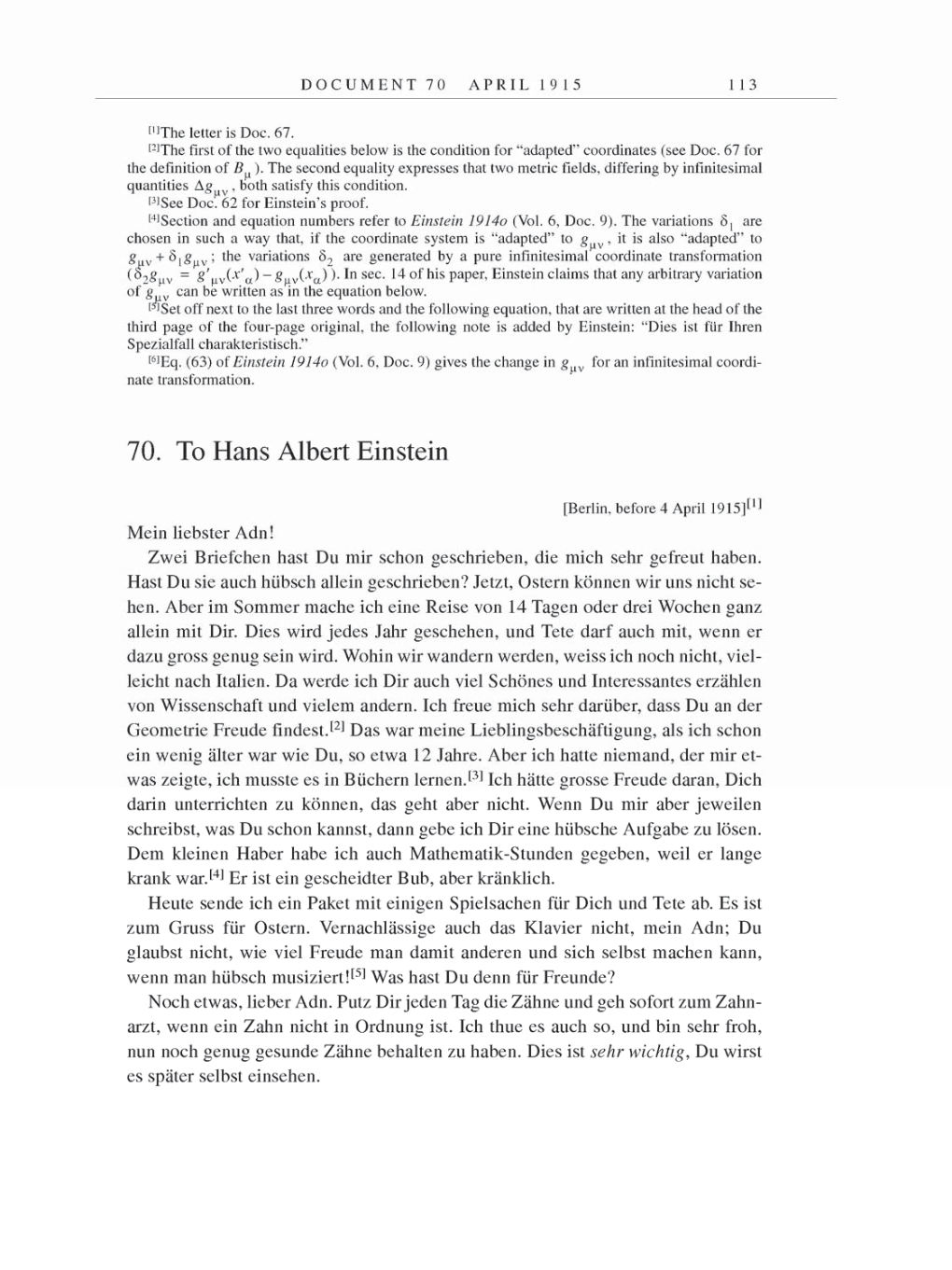 Volume 8, Part A: The Berlin Years: Correspondence 1914-1917 page 113