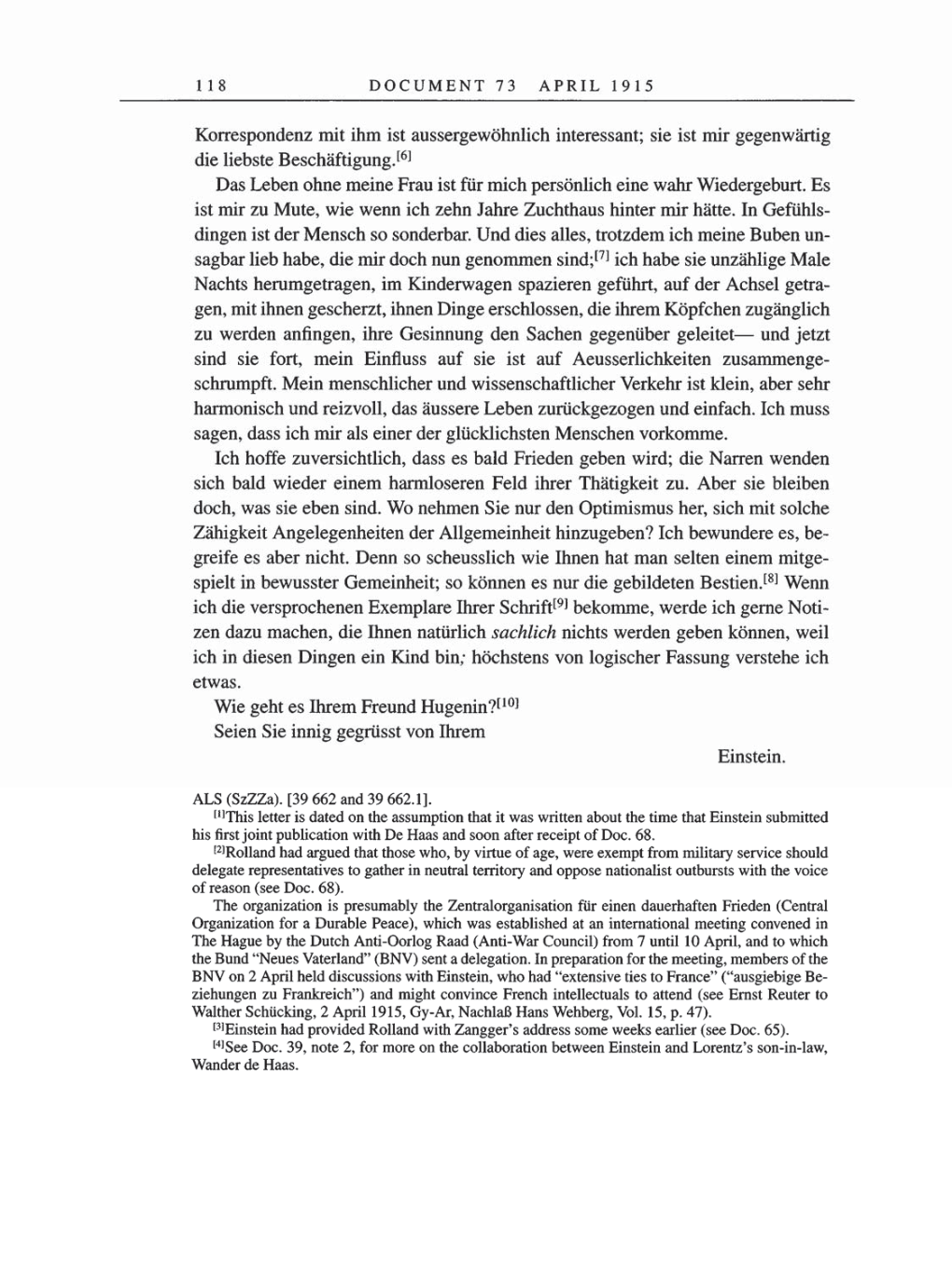 Volume 8, Part A: The Berlin Years: Correspondence 1914-1917 page 118