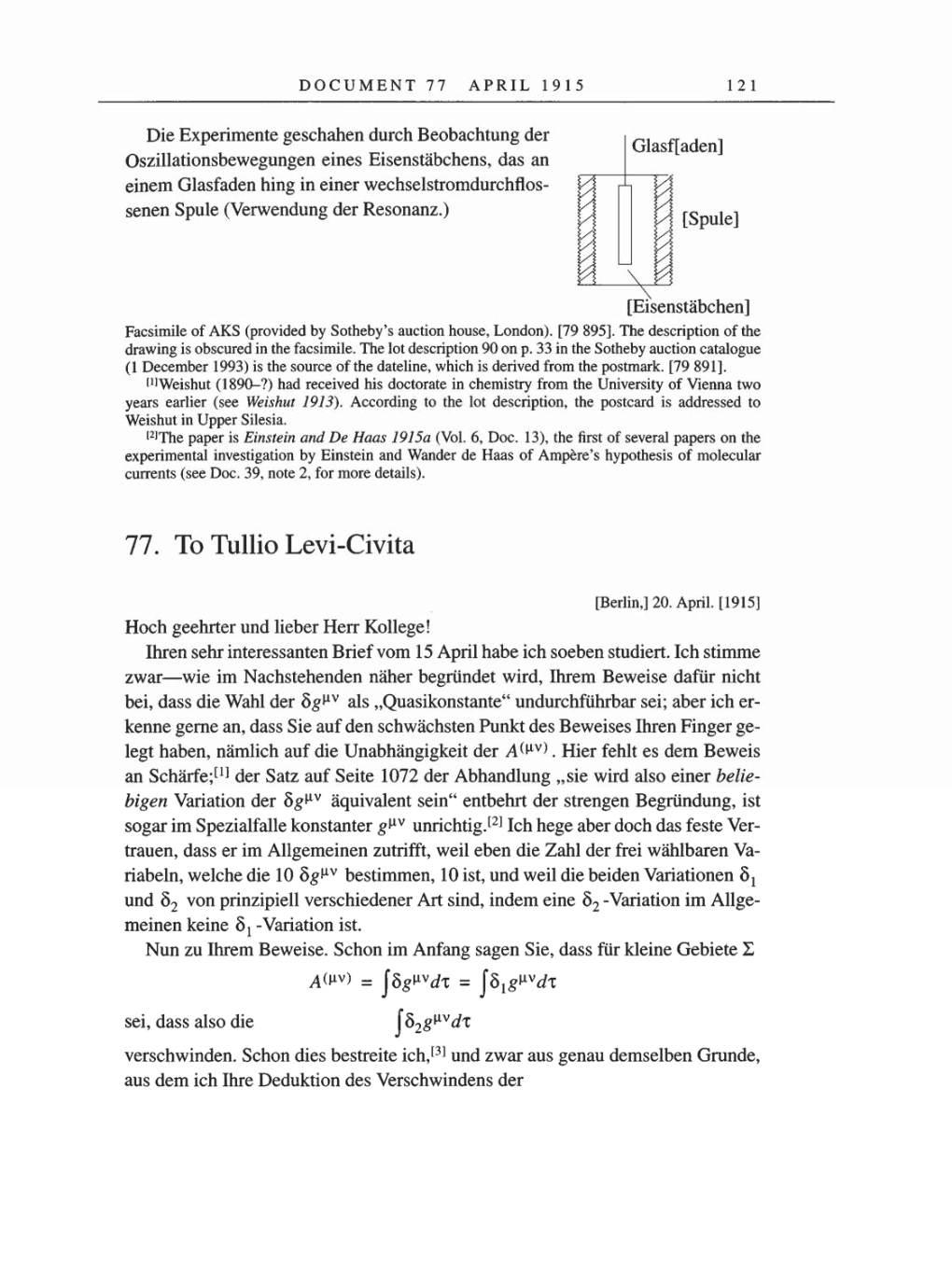 Volume 8, Part A: The Berlin Years: Correspondence 1914-1917 page 121