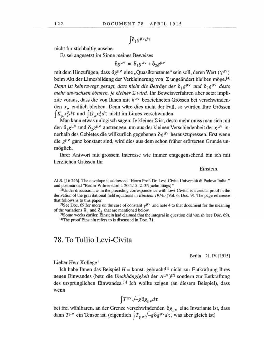 Volume 8, Part A: The Berlin Years: Correspondence 1914-1917 page 122