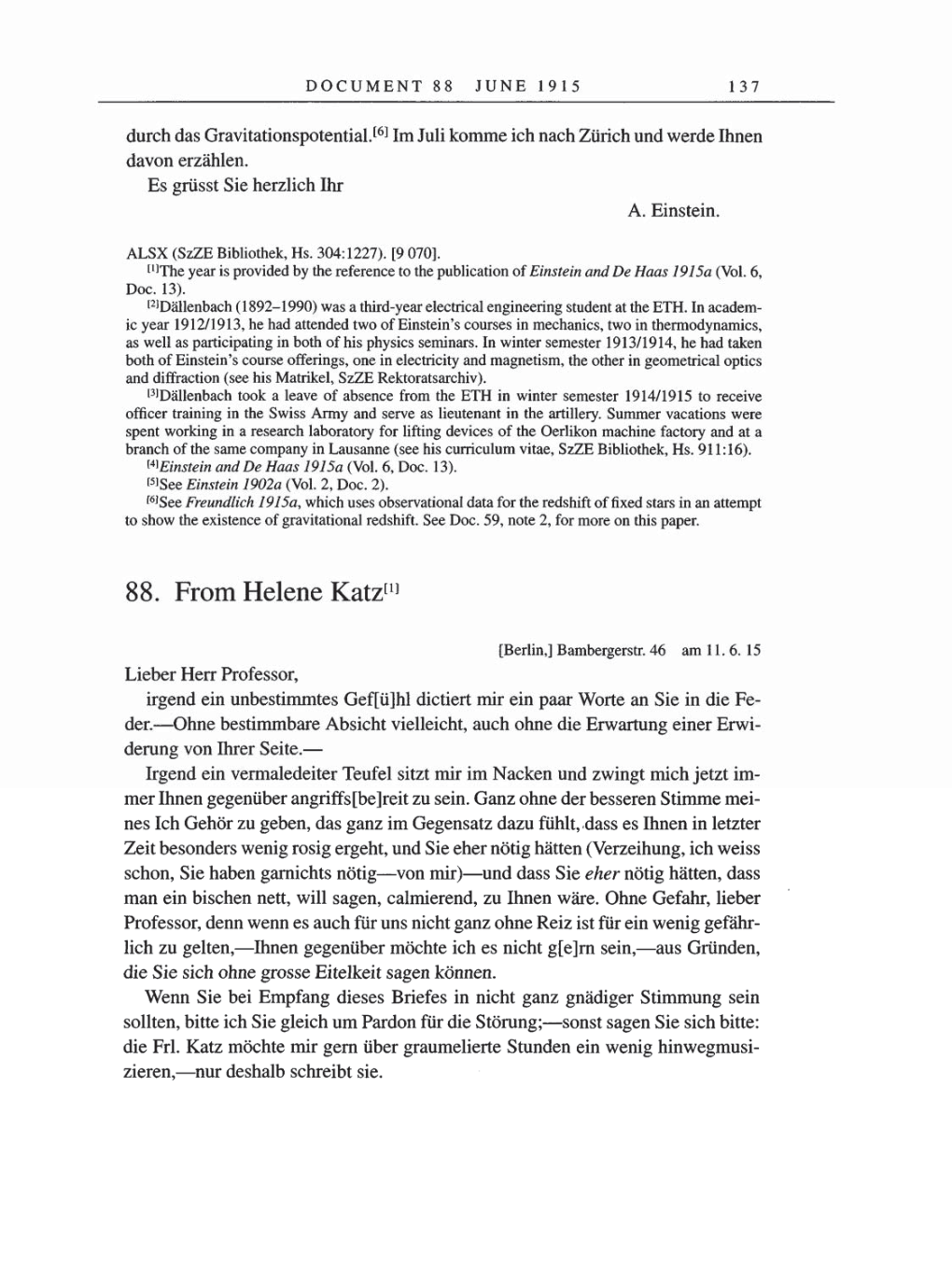 Volume 8, Part A: The Berlin Years: Correspondence 1914-1917 page 137