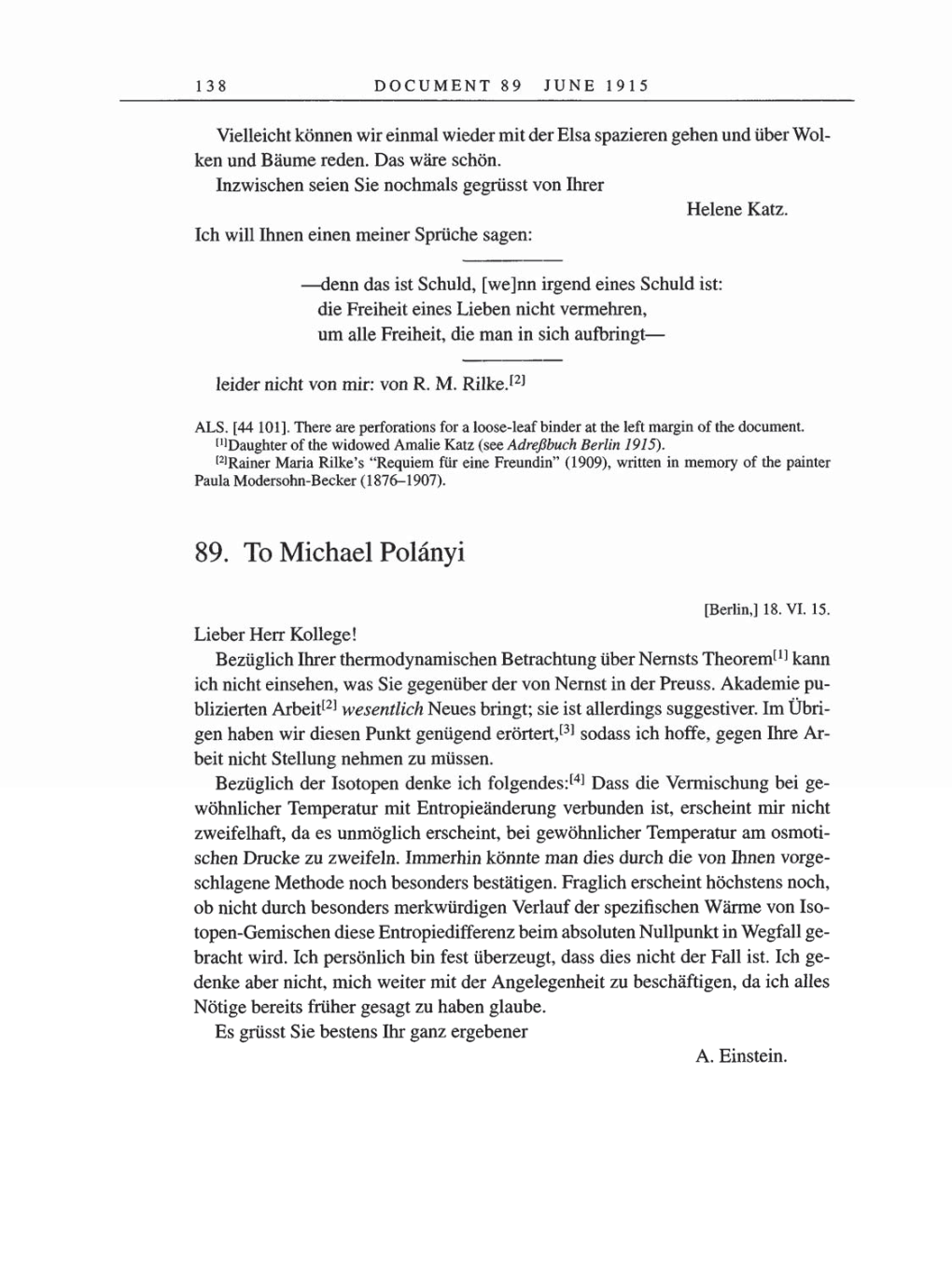 Volume 8, Part A: The Berlin Years: Correspondence 1914-1917 page 138