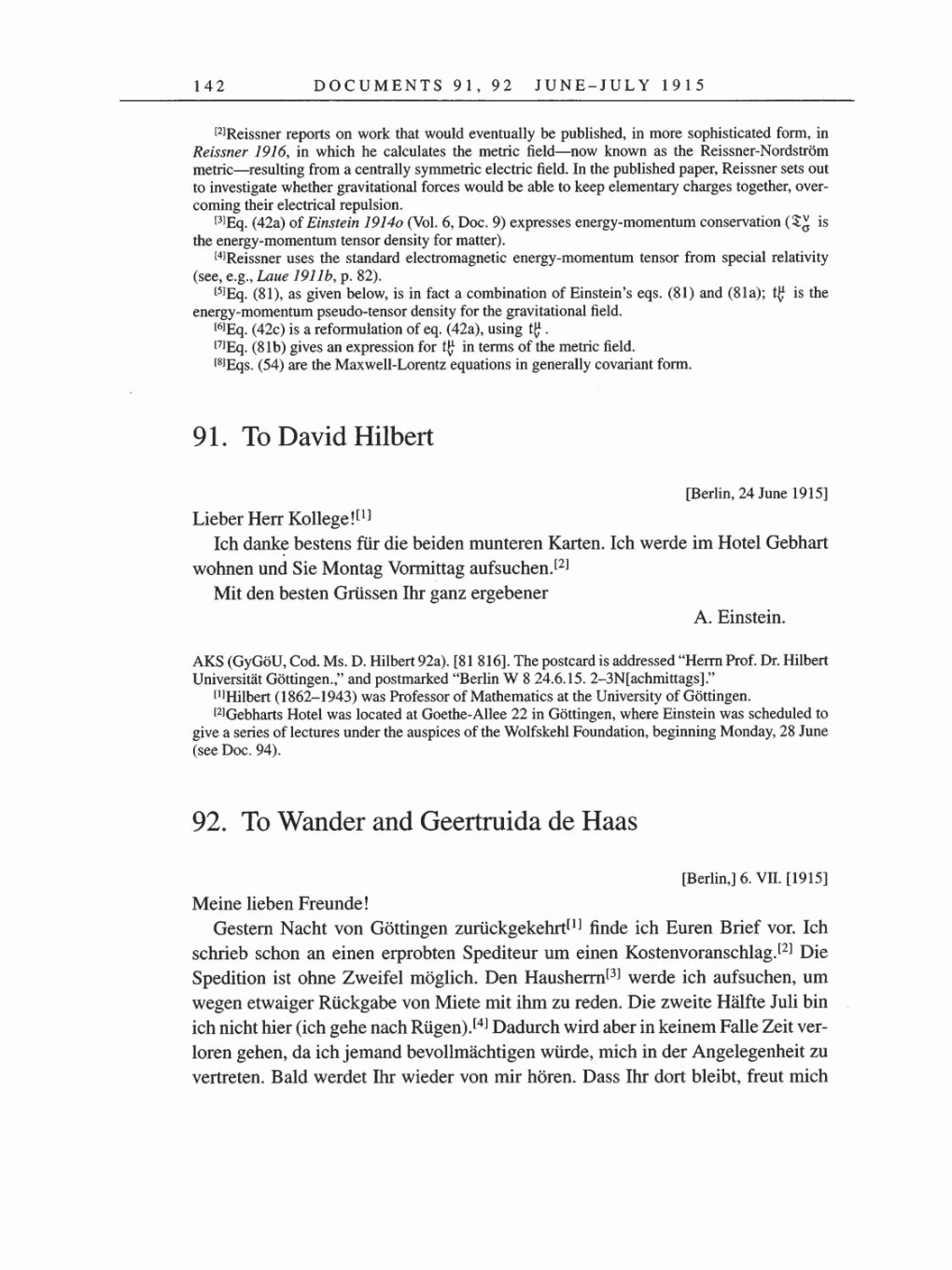 Volume 8, Part A: The Berlin Years: Correspondence 1914-1917 page 142
