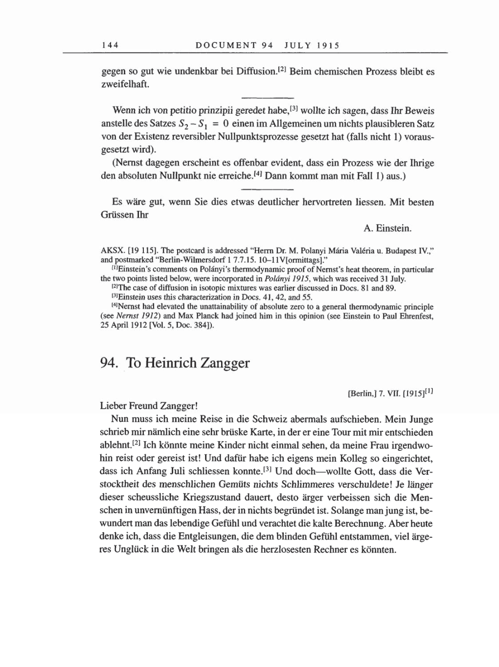 Volume 8, Part A: The Berlin Years: Correspondence 1914-1917 page 144