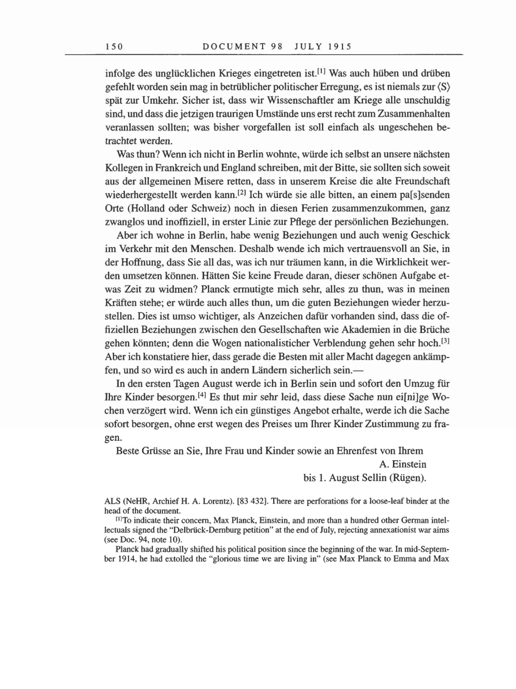 Volume 8, Part A: The Berlin Years: Correspondence 1914-1917 page 150