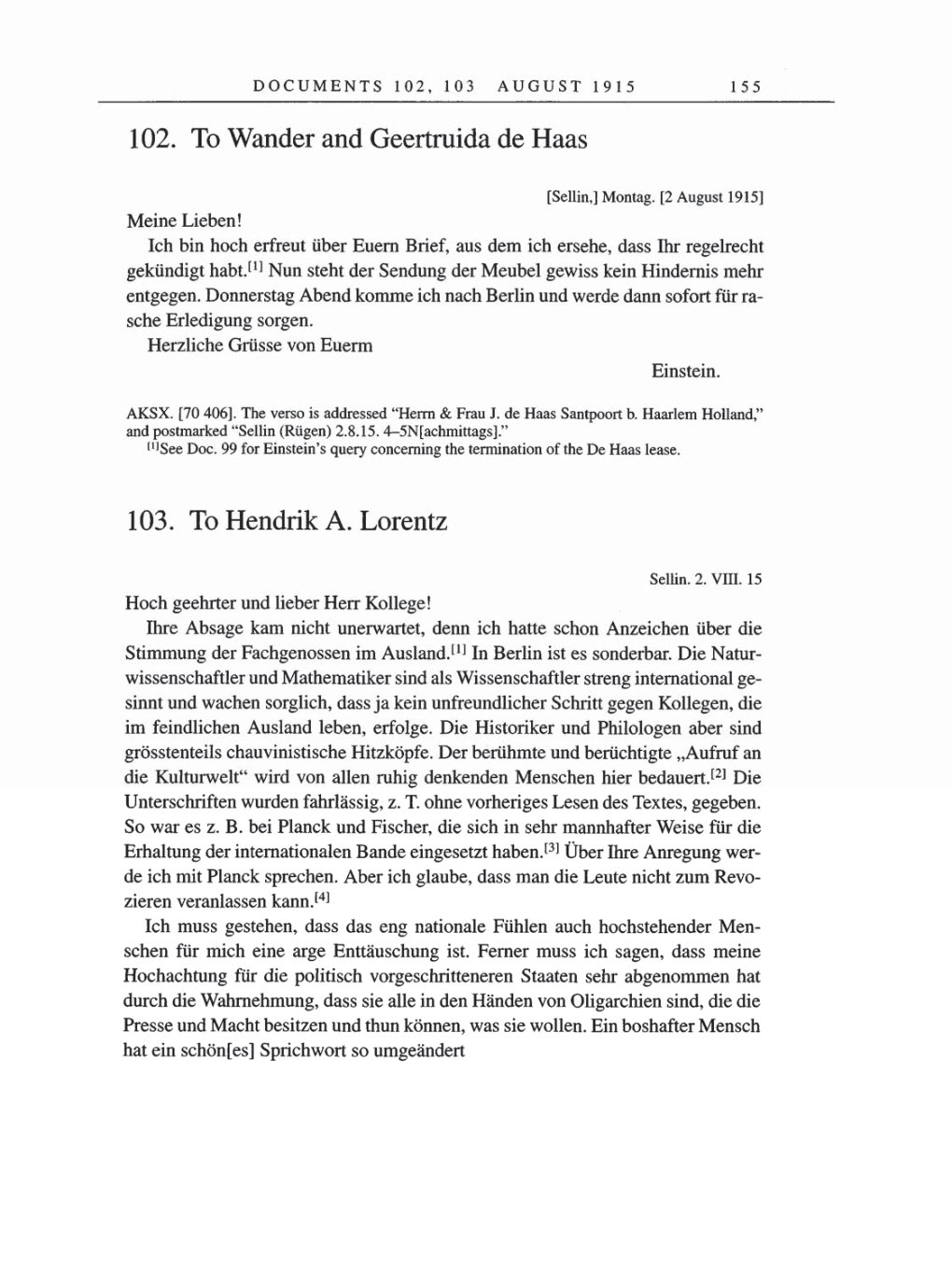 Volume 8, Part A: The Berlin Years: Correspondence 1914-1917 page 155