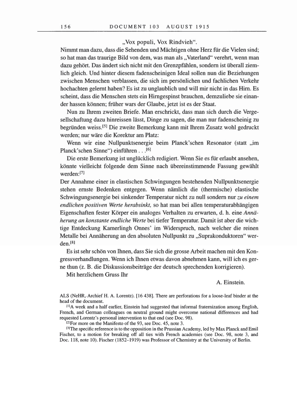 Volume 8, Part A: The Berlin Years: Correspondence 1914-1917 page 156