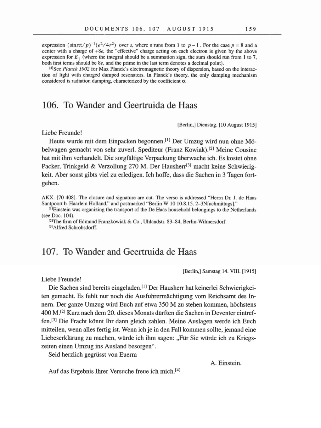 Volume 8, Part A: The Berlin Years: Correspondence 1914-1917 page 159