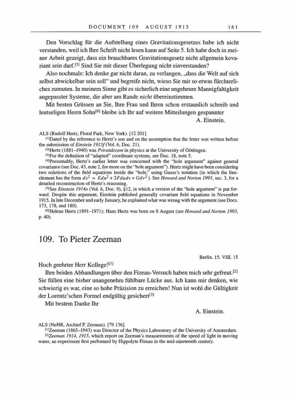 Volume 8, Part A: The Berlin Years: Correspondence 1914-1917 page 161