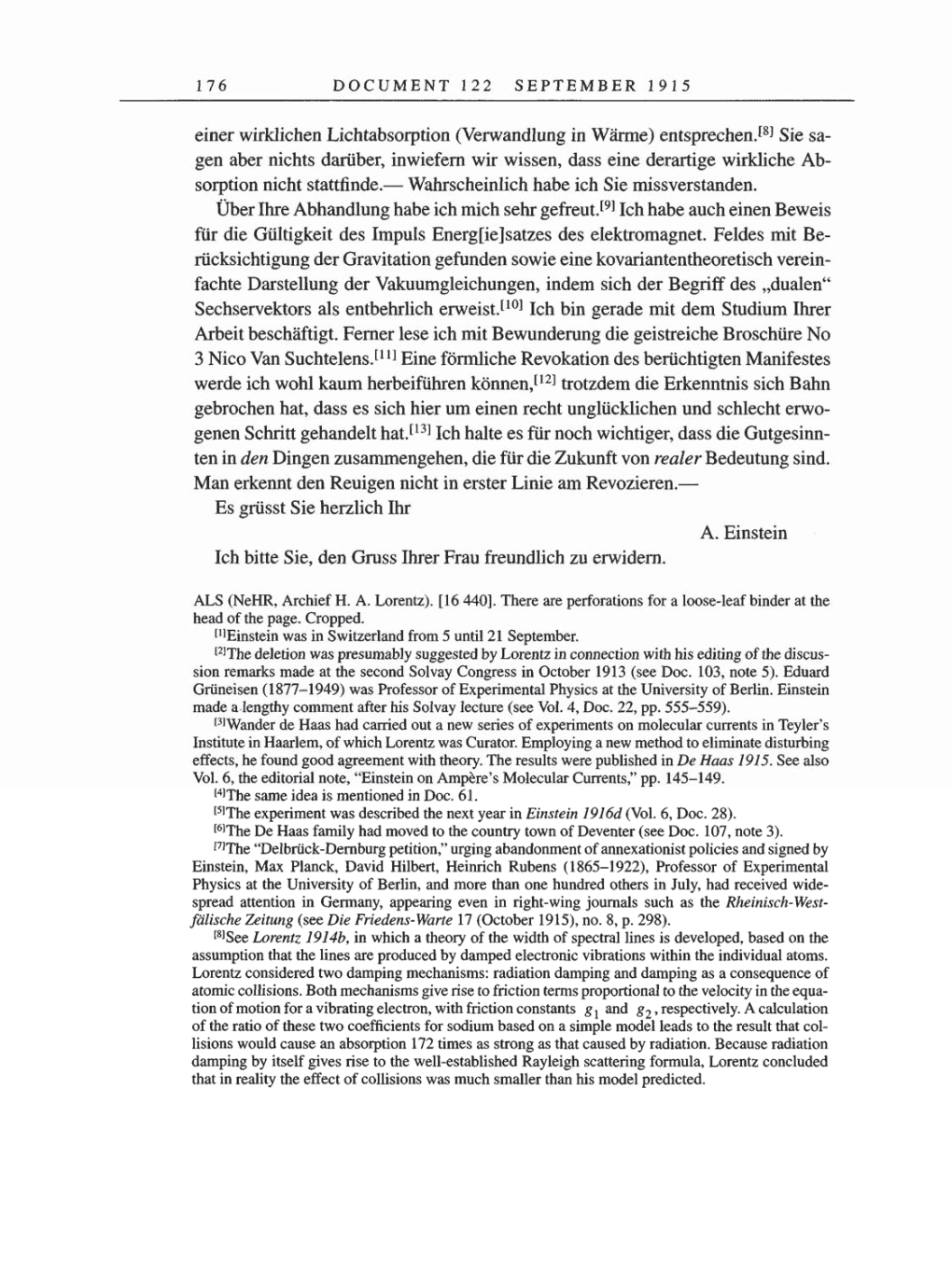 Volume 8, Part A: The Berlin Years: Correspondence 1914-1917 page 176