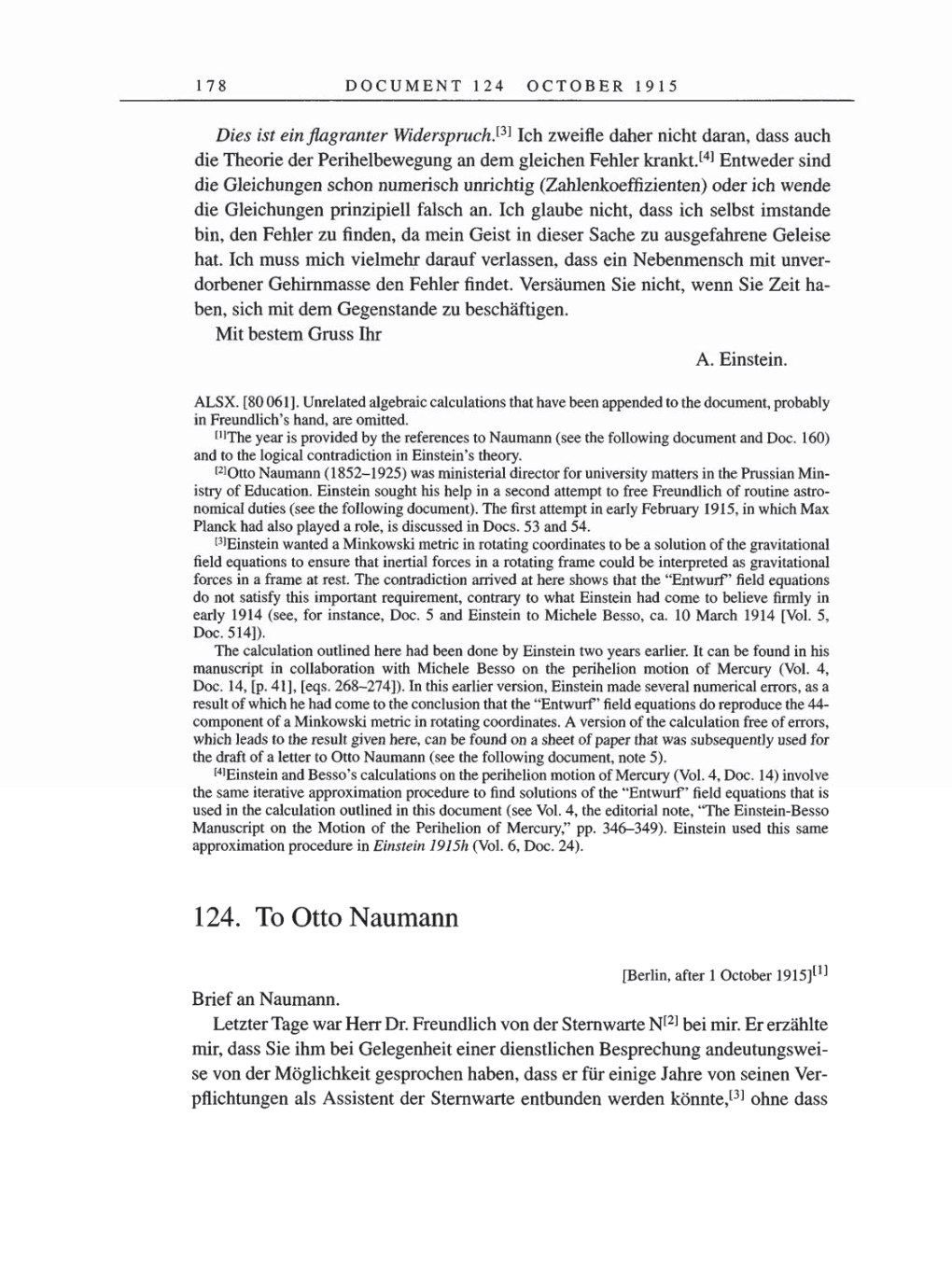 Volume 8, Part A: The Berlin Years: Correspondence 1914-1917 page 178