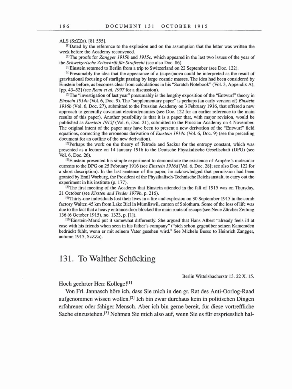 Volume 8, Part A: The Berlin Years: Correspondence 1914-1917 page 186