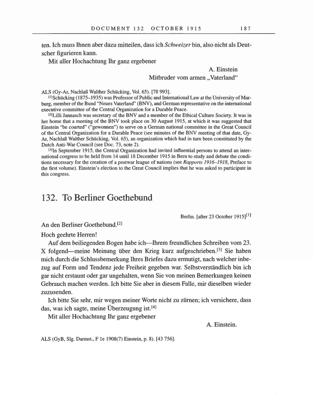 Volume 8, Part A: The Berlin Years: Correspondence 1914-1917 page 187