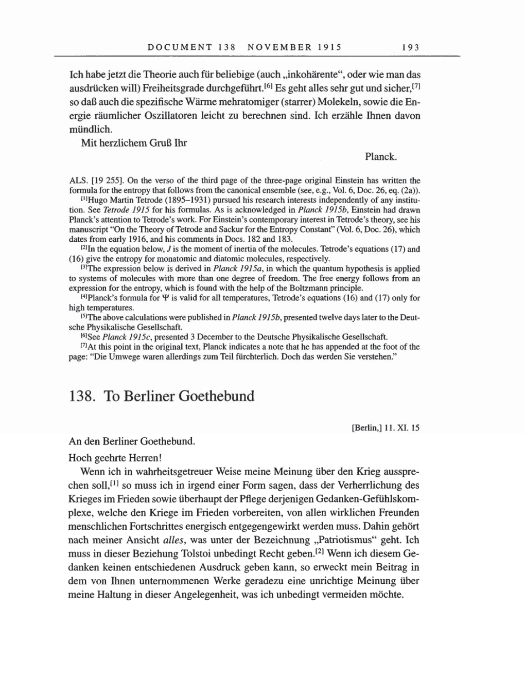 Volume 8, Part A: The Berlin Years: Correspondence 1914-1917 page 193
