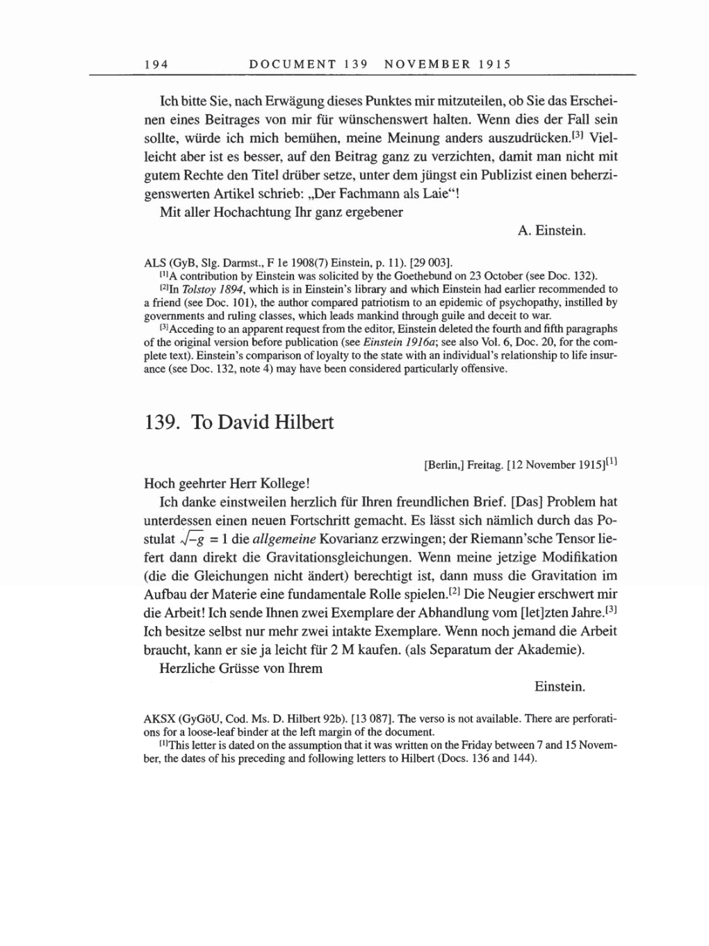 Volume 8, Part A: The Berlin Years: Correspondence 1914-1917 page 194