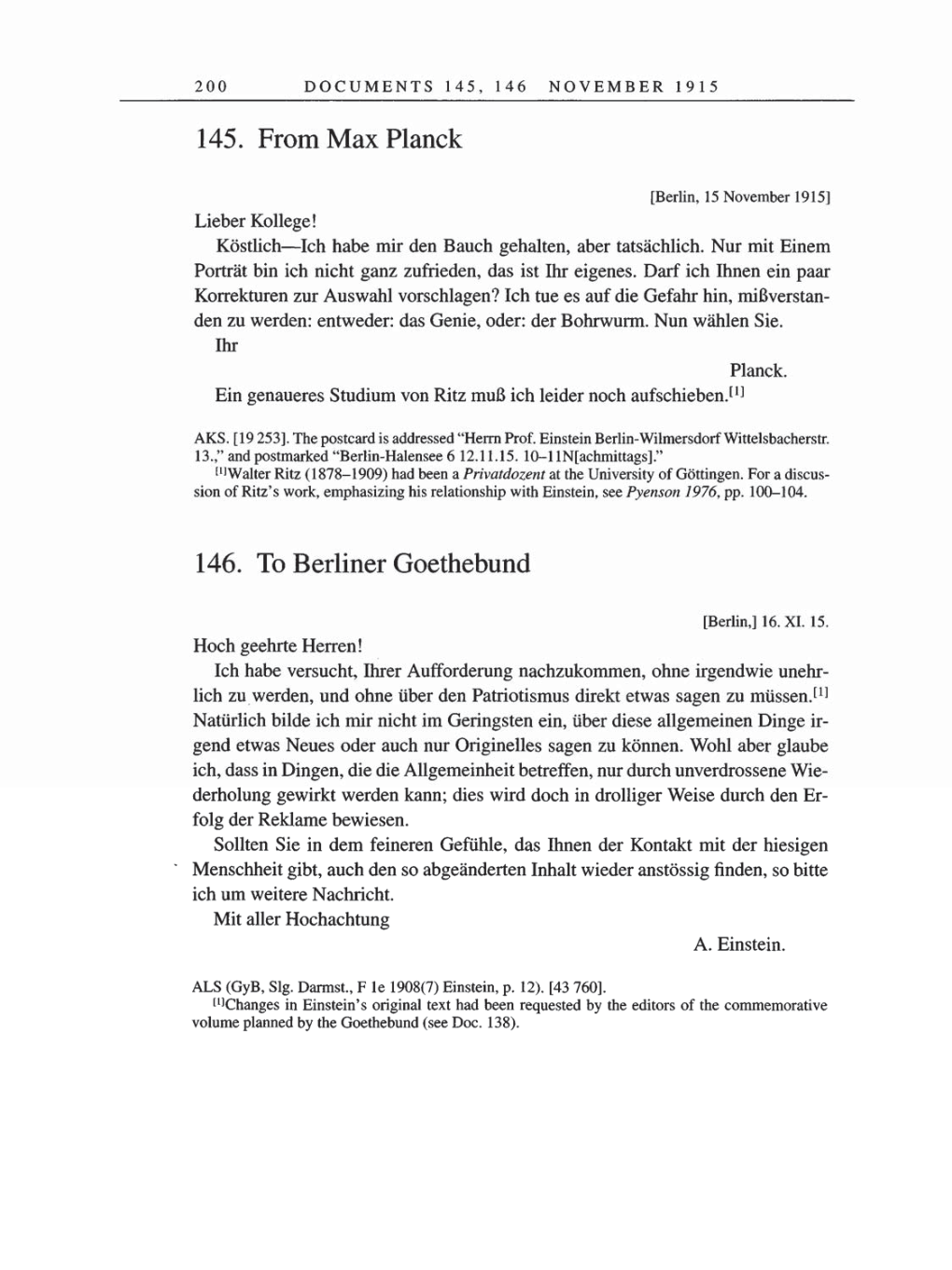 Volume 8, Part A: The Berlin Years: Correspondence 1914-1917 page 200