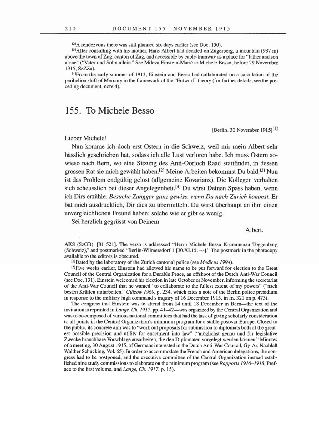 Volume 8, Part A: The Berlin Years: Correspondence 1914-1917 page 210