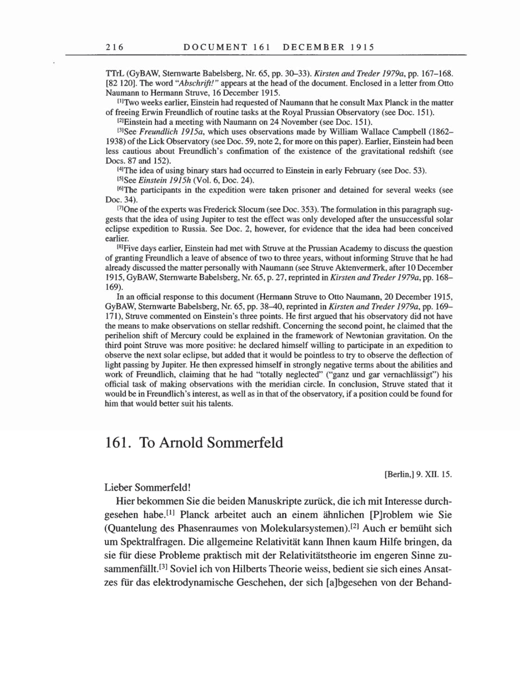 Volume 8, Part A: The Berlin Years: Correspondence 1914-1917 page 216