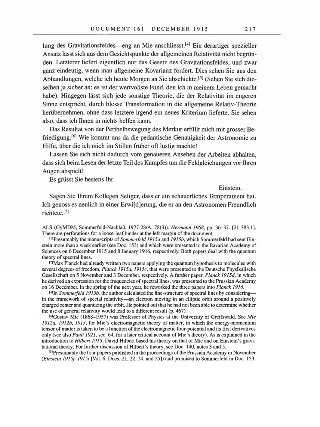 Volume 8, Part A: The Berlin Years: Correspondence 1914-1917 page 217