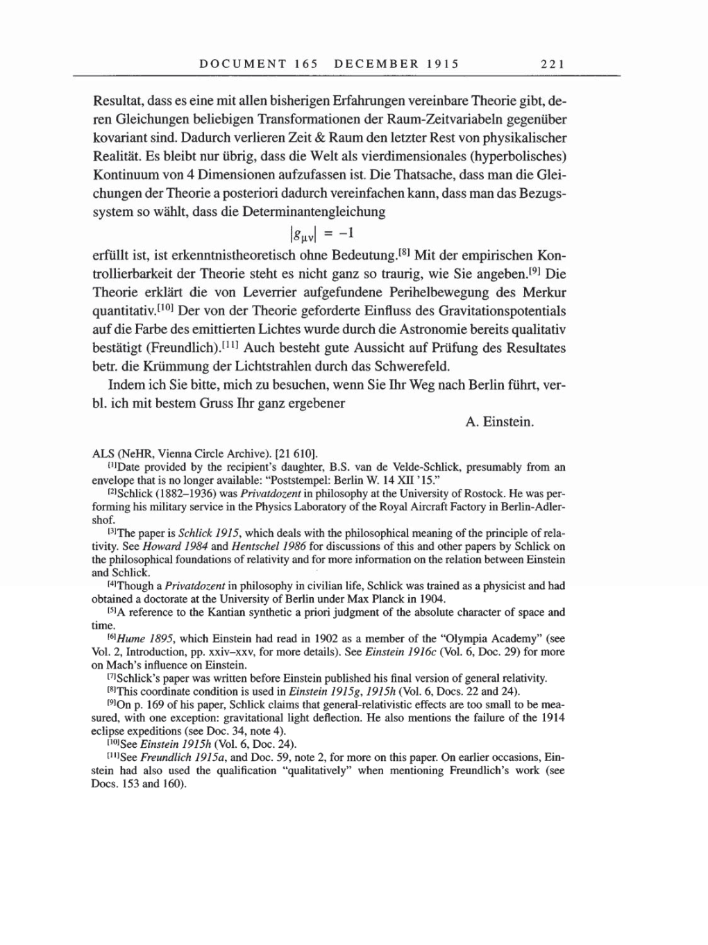 Volume 8, Part A: The Berlin Years: Correspondence 1914-1917 page 221