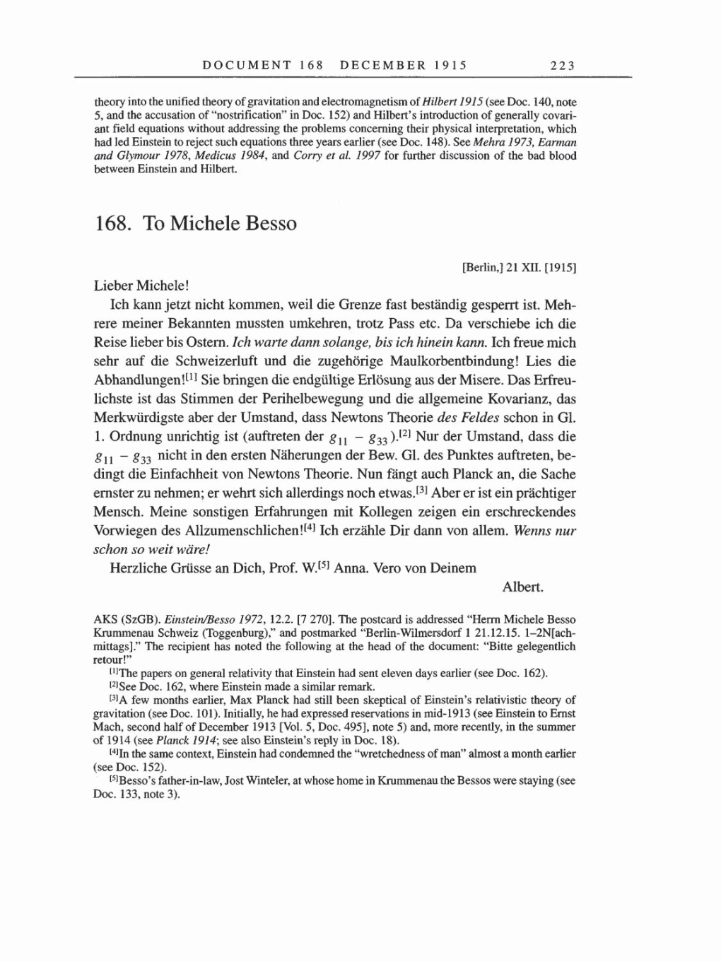Volume 8, Part A: The Berlin Years: Correspondence 1914-1917 page 223