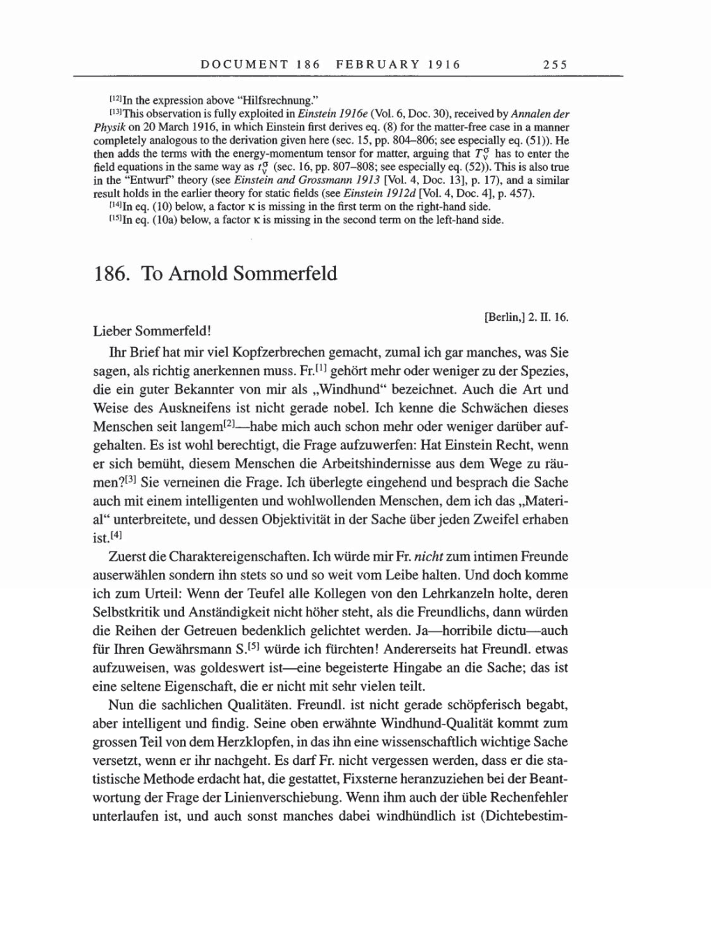 Volume 8, Part A: The Berlin Years: Correspondence 1914-1917 page 255