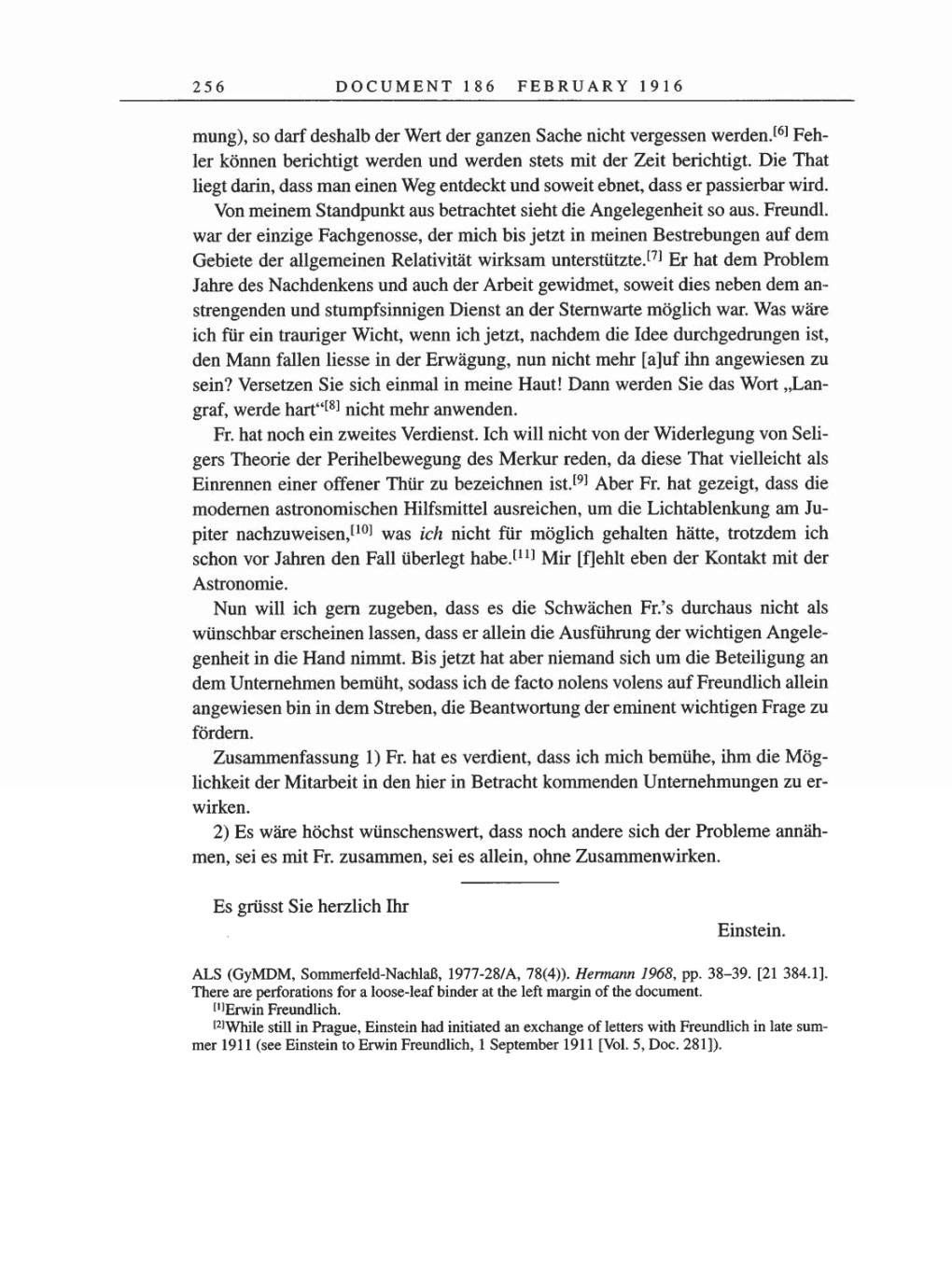 Volume 8, Part A: The Berlin Years: Correspondence 1914-1917 page 256